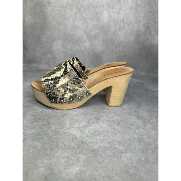 Jeffrey Campbell dlight reptile skin wooden clog sz7 - Picture 1 of 8